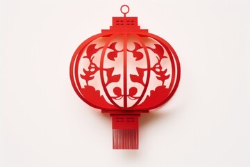 Fototapeta premium Lantern red white background architecture.