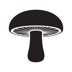 Thick Cap Mushroom Silhouette Vector illustration
