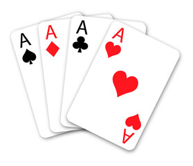 Set of playing cards. Vector four aces