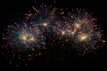 Vibrant fireworks display at night