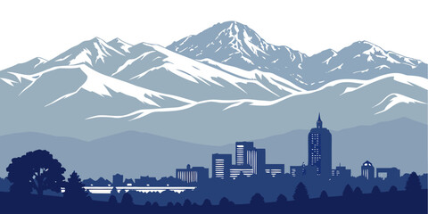 Denver Colorado mountain skyline