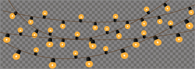 String light garland with glowing bulbs Vector