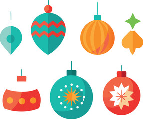 set of christmas ornaments