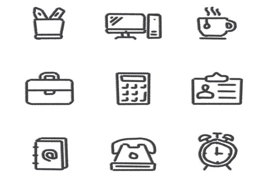 Office and business icon collection for modern digital projects