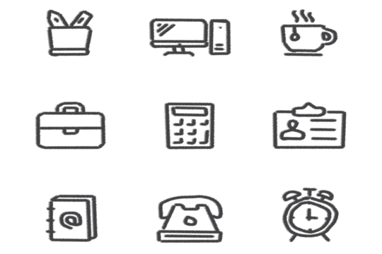 Office and business icon collection for modern digital projects