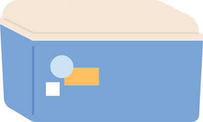 A blue box with a white border