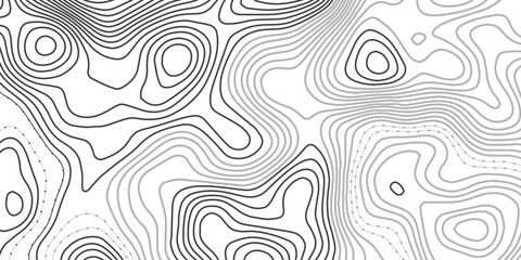 Abstract topographic contours map background. Topography white wave lines vector background. Topographic map Patterns, Topographic map and place for texture. Wavy curve lines banner design.	

