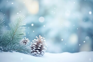 Snowfall pine Winter bokeh winter backgrounds outdoors.