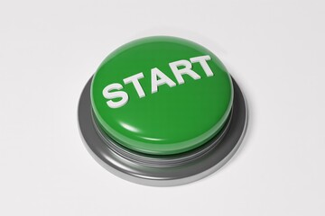 Start button green push button beginning initiate activation action button