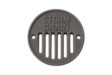 Round storm drain cover with transparent background