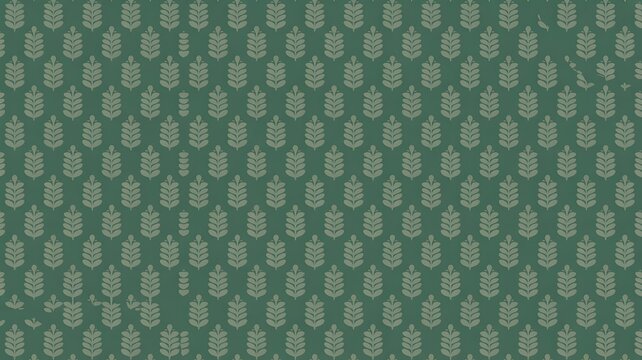 Delicate floral pattern in muted green and beige creates a calming backdrop