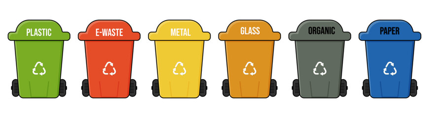 Set of trash can icon
