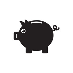 Obraz premium Piggy Bank Icon – Money Saving Symbol for Finance, Budgeting, and Banking Designs