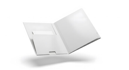 Empty folder: A modern, minimalist aesthetic is embodied by a crisp, blank folder, its clean lines and subtle shadow casting a sleek, professional vibe.