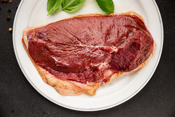 Duck breast raw poultry meat natural product tasty snack fresh delicious gourmet food background on the table rustic top view copy space