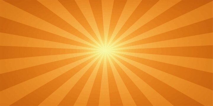 Vibrant orange sunburst background with radial lines and glowing center