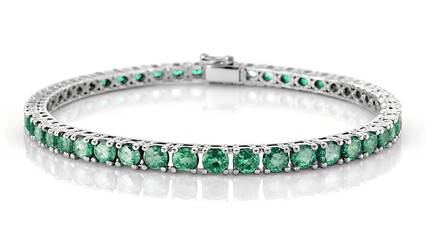 silver bracelet on white background