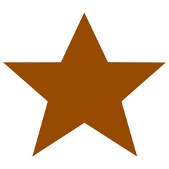 Brown Star Icon PNG, isolated on transparent background. A bold and simple design representing achievement, success, and rating, ideal for digital and creative projects.