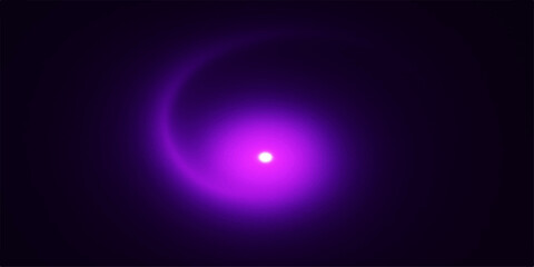 Vibrant purple spiral galaxy in deep space with shining center