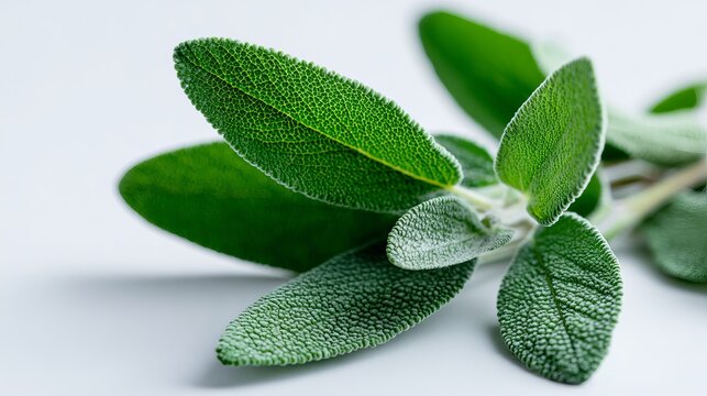 Fresh green sage leaves, vibrant culinary herb for healthy cooking and wellness, perfect for food blogs, product shots, and organic lifestyle brands - Powered by Adobe