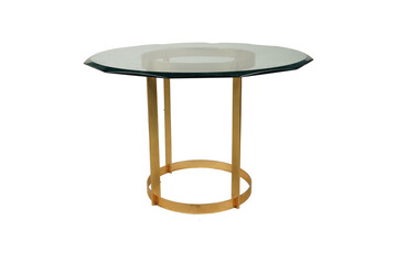 Contemporary Glass & Gold Round Table - Furniture Design