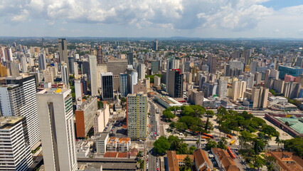 Obraz premium Vista Aérea da Cidade de Curitiba, Centro, Paraná, Brasil