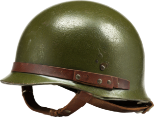 Vintage army helmet. isolated on transparent background