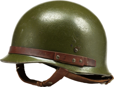 Vintage army helmet. isolated on transparent background