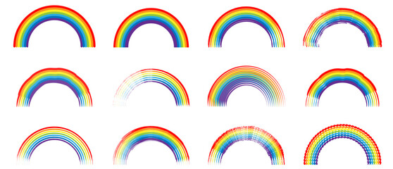 Obraz premium Set of colour rainbows