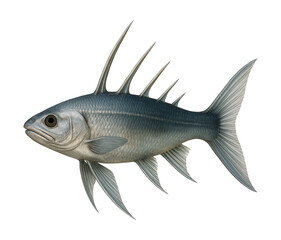 Naklejka premium Spiny-finned Acanthodian fish with a streamlined body from Devonian seas.