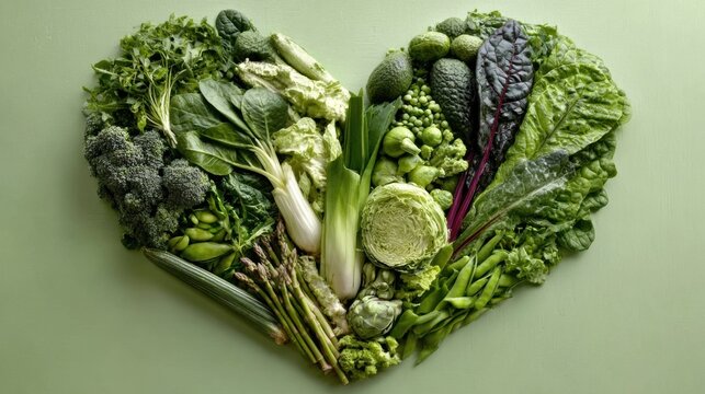 Veganuary winter challenge. Flat lay composition of assorted green vegan ingredients, seasonal renewal and plant based healty concept