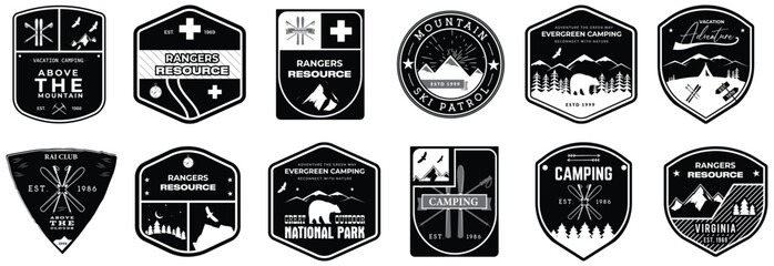 camping-badges-adventure-signs-travellers-mountains-outdoor-extreme-travel-emblem-vintage-hiking-vector