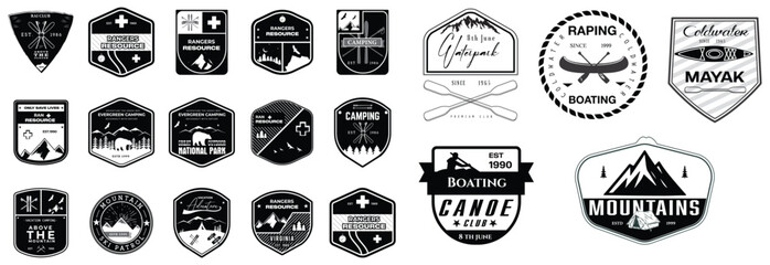 camping-badges-adventure-signs-travellers-mountains-outdoor-extreme-travel-emblem-vintage-hiking-vector