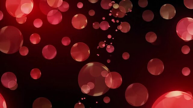 Red bubbles floating animation background loop for video editing and motion graphics design effect