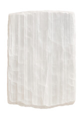 Translucent selenite crystal layer with a fibrous gypsum texture.