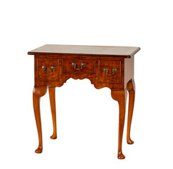 Vintage Wood Console Table with Drawers Isolated PNG