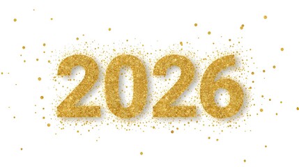 Golden Glitter “2026” New Year Illustration