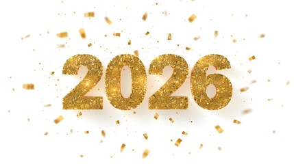 Golden Glitter “2026” New Year Illustration