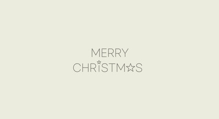 Minimalist Merry Christmas greeting with delicate star accents for holiday promotions and festive designs that evoke warmth and simple elegance