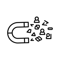 Digital marketing magnet drawing in prospects and important data.