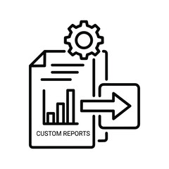 Custom reports generation and processing settings icon design