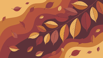 Abstract background with autumn falling leaves, Abstract banner with autumn falling leaves
