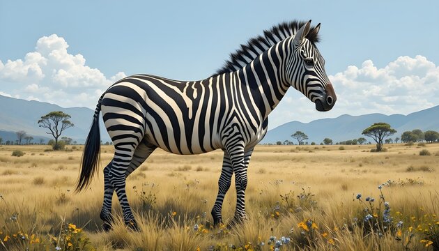 a zibra line painting which look as real picture
