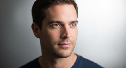 Obraz premium Professional portrait of a thoughtful young man with a confident