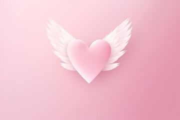 Fototapeta premium Heart love pink bird.