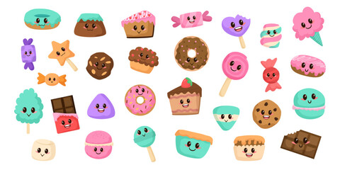 Kawaii Snack And Dessert Illustration Collection