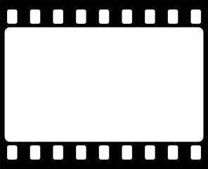 Blank film strip frame vector icon, cinematic border outline graphic for video editing layouts, multimedia production templates and movie designs