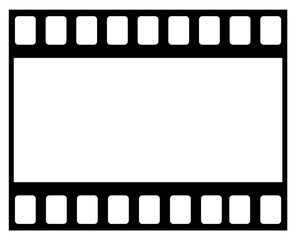 Film frame border vector icon, cinematic strip outline graphic for video editing, movie production templates and multimedia designs