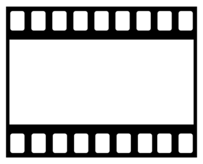 Film frame border vector icon, cinematic strip outline graphic for video editing, movie production templates and multimedia designs