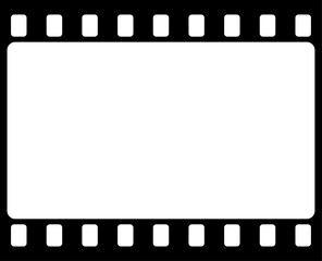 Blank film strip frame vector icon, cinematic border outline graphic for video editing layouts, multimedia production templates and movie designs